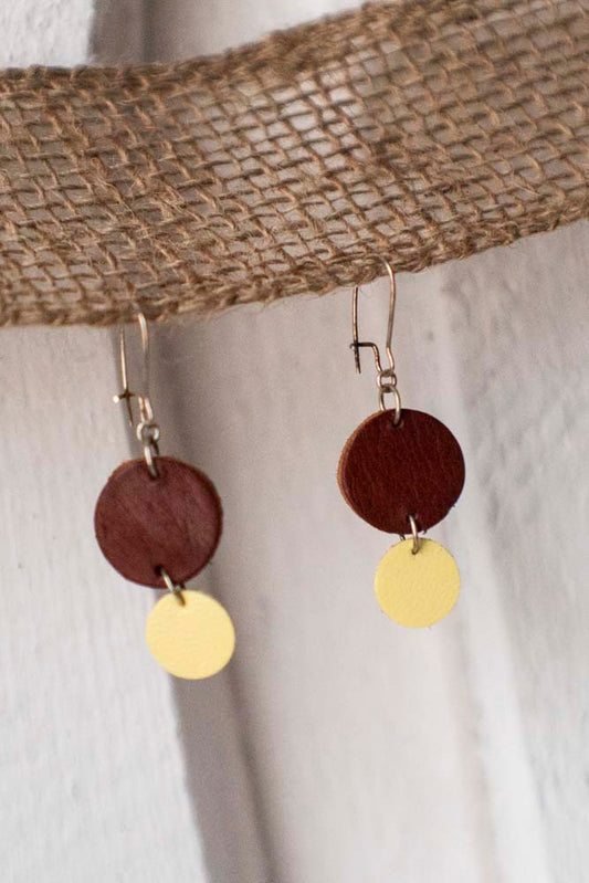 Light weight leather earrings "spring"