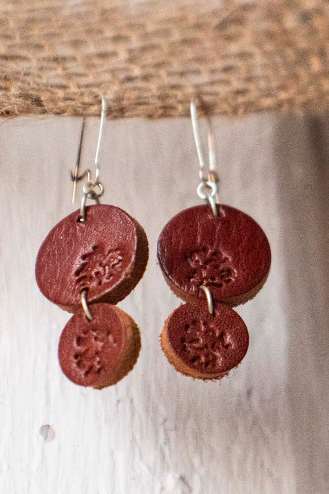 Light weight leather earrings